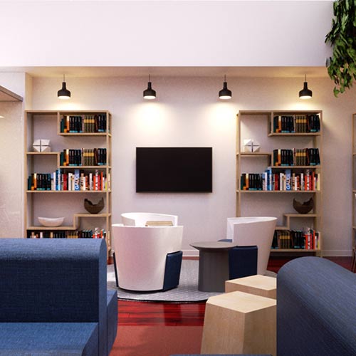 Interior Rendering of Library.