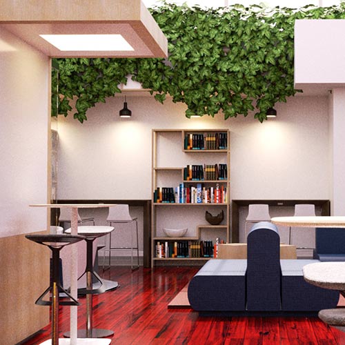Interior Rendering of Library.