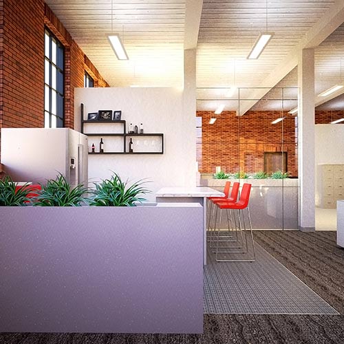 Interior Rendering of Standard Knapp Corporate Office.