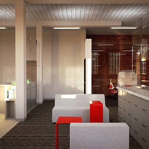 Interior Rendering of Standard Knapp Corporate Office.