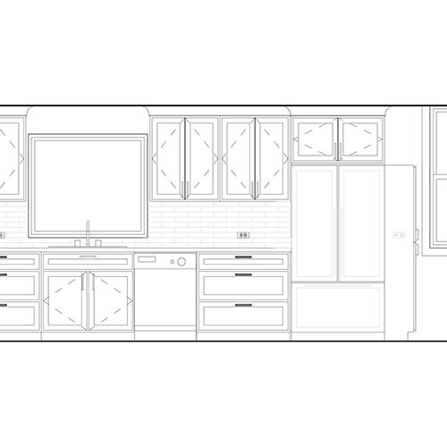 Interior elevation of a kitchen in Winsted, Connecticut.