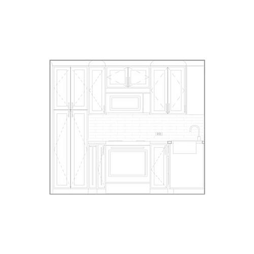 Interior elevation of a kitchen in Winsted, Connecticut.